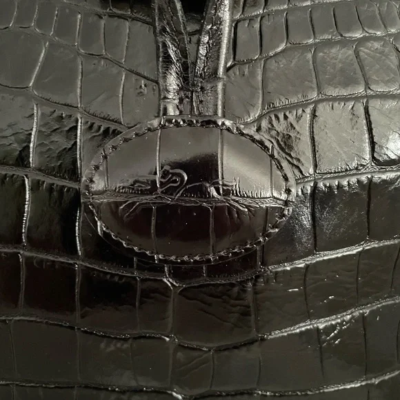 Longchamp Black Croc-Embossed Tote Bag - Picture 2 of 4